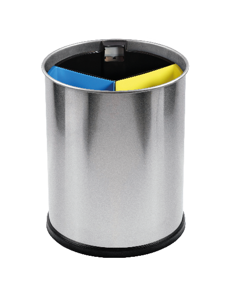 Probbax WB-1251-SSSTL: Papelera 3 Compart. 13 L Color