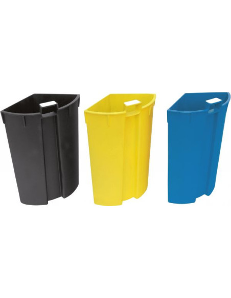 Probbax WB-1251-SSSTL: Papelera 3 Compart. 13 L Color