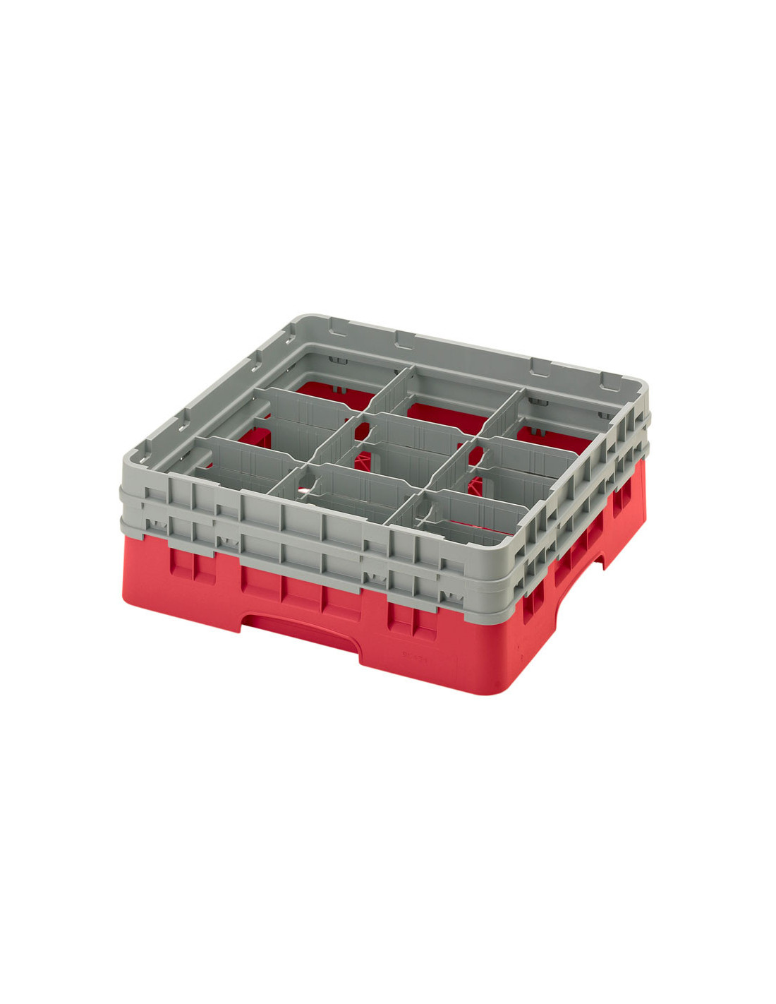 CAMBRO - 9S434-167 - Cesta de lavado 9 comp. 2 alturas - 14,8 cm Ø máx. - alt. máx. 13,5 cm - 50 x 50 x 18,4 cm