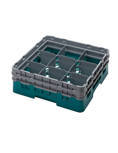 CAMBRO - 9S638-110 - Cesta de lavado 9 comp. 3 alturas - 14,8 cm Ø máx. - alt. máx. 17,6 cm - 50 x 50 x 22,5 cm