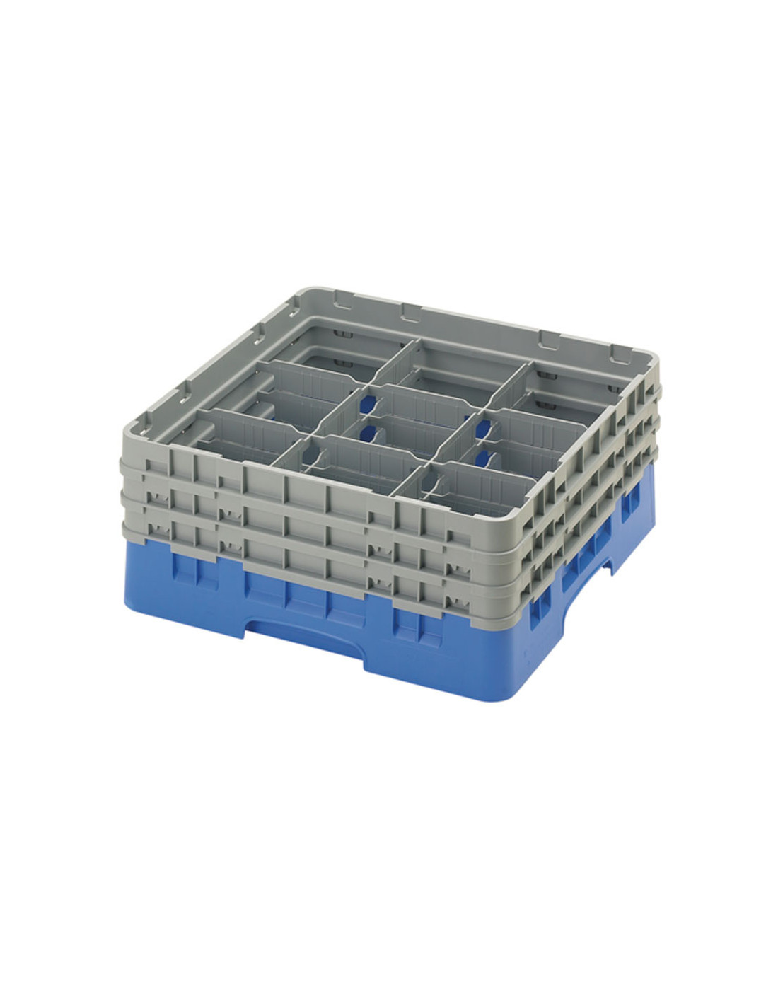 CAMBRO - 9S638-110 - Cesta de lavado 9 comp. 3 alturas - 14,8 cm Ø máx. - alt. máx. 17,6 cm - 50 x 50 x 22,5 cm