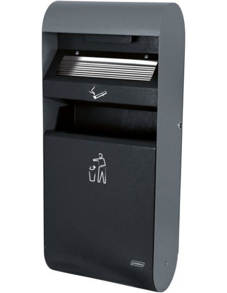 Probbax Cenicero de pared con papelera - 3L/14L