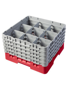 CAMBRO - 9S958-167 - Cesta de lavado 9 comp. 5 alturas - 14,8 cm Ø máx. - alt. máx. 25,8 cm - 50 x 50 x 30,8 cm