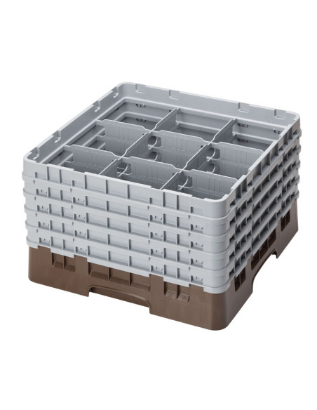 CAMBRO - 9S958-167 - Cesta de lavado 9 comp. 5 alturas - 14,8 cm Ø máx. - alt. máx. 25,8 cm - 50 x 50 x 30,8 cm