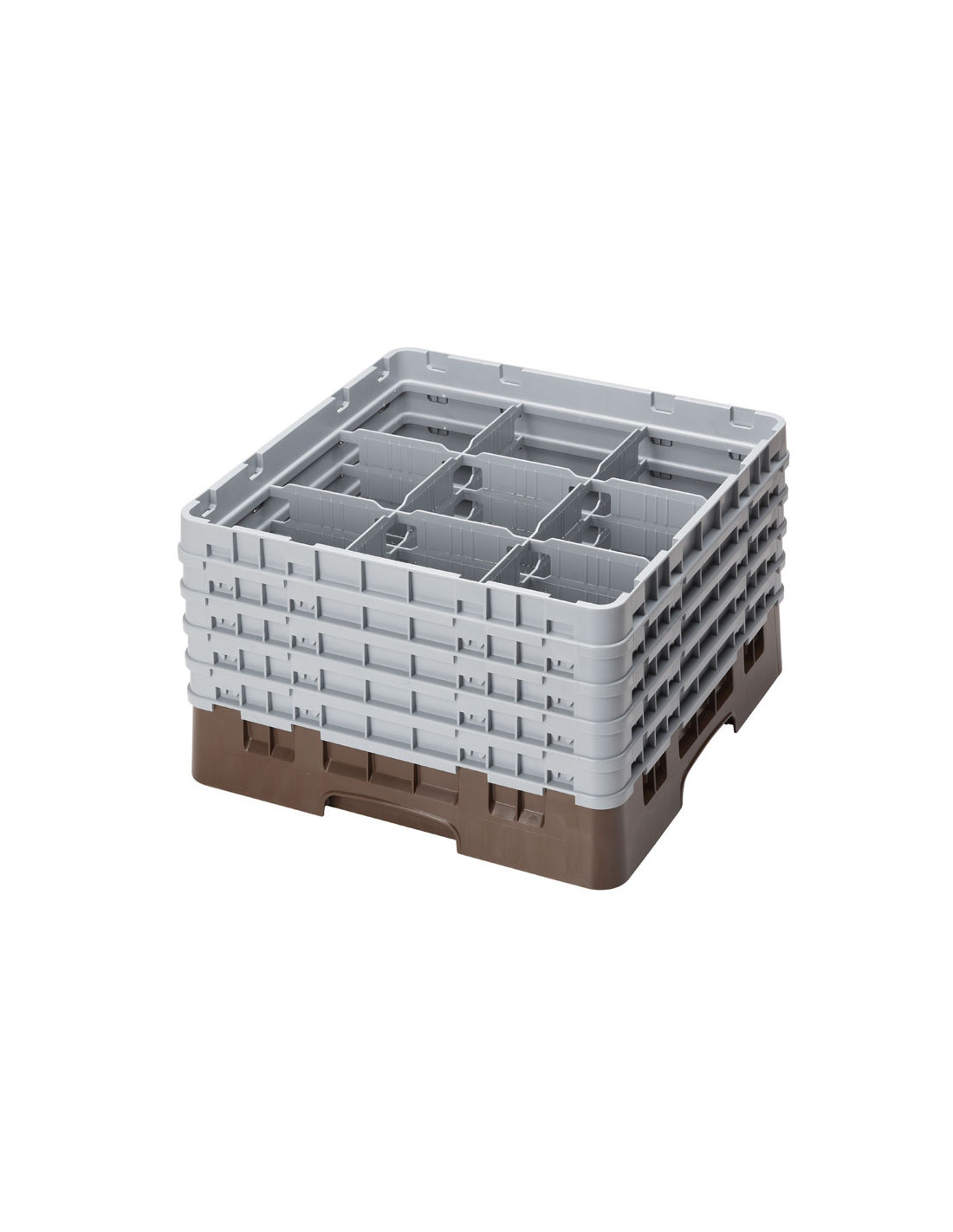 CAMBRO - 9S958-167 - Cesta de lavado 9 comp. 5 alturas - 14,8 cm Ø máx. - alt. máx. 25,8 cm - 50 x 50 x 30,8 cm