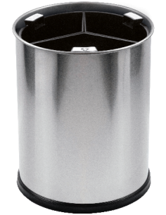 Probbax WB-1252-SSSTL: Papelera 3 Compart. 13 L Negros