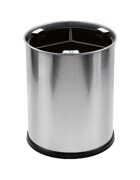 Probbax WB-1252-SSSTL: Papelera 3 Compart. 13 L Negros