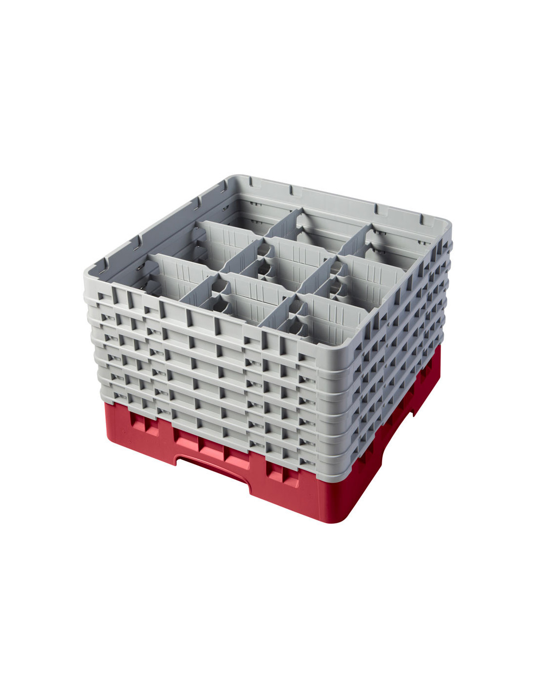 CAMBRO - 9S1114-119 - Cesta de lavado 9 comp. 6 alturas - 14,8 cm Ø máx. - alt. máx. 29,9 cm - 50 x 50 x 34,9 cm