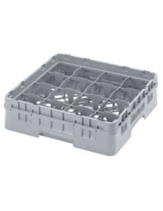 CAMBRO - 16S318-151 - Cesta de lavado 16 comp. 1 altura - 10,9 cm Ø máx. - alt. máx. 9,4 cm - 50 x 50 x 14,3 cm