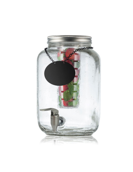 Tablecraft Dispensador de cristal, grifo acero inox. - 19,5 x 26 x 32 cm - 7,6 L. Incluye infusor.