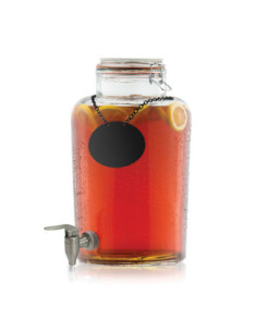 Tablecraft Dispensador de cristal, grifo acero inox. - 21 x 26,5 x 35,5 cm - 8,7 L.