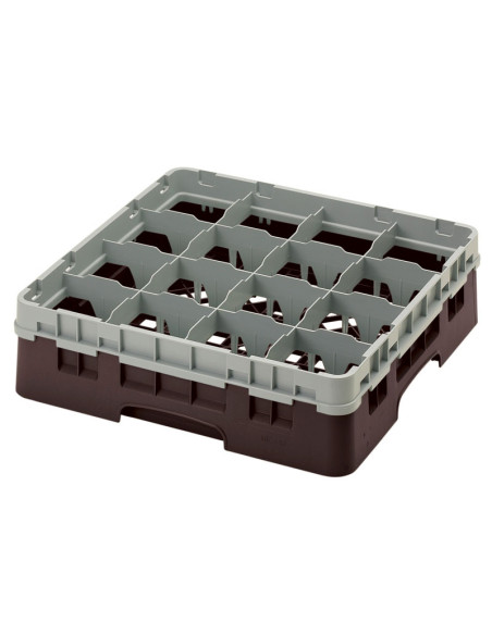 CAMBRO - 16S418-167 - Cesta de lavado 16 comp. 1 altura - 10,9 cm Ø máx. - alt. máx. 11,8 cm - 50 x 50 x 14,3 cm