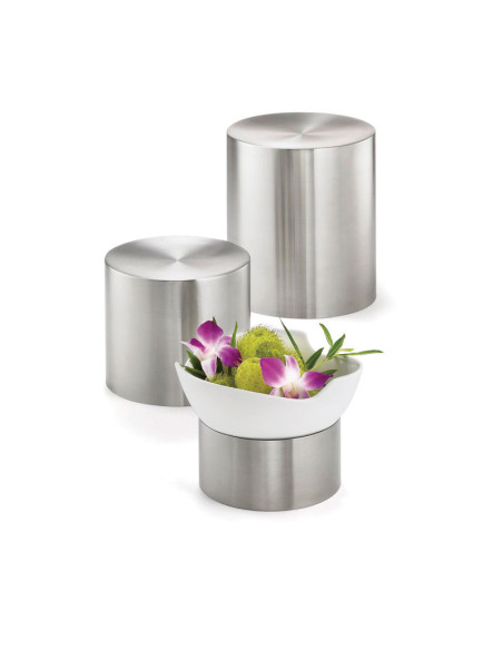 Tablecraft Pedestal cilíndrico - set de 3 pc - 20 cm s Ø x 23 cm alto. / 18 cm Ø x 15 cm alto. / 15 cm Ø x 8 cm alto.