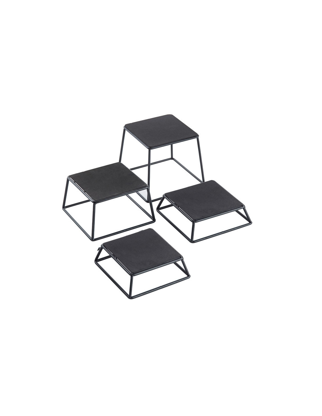 Tablecraft Set 4 pedestales rectangulares - 17,8 x 15,2 cm - alt.s: 5,1 cm ./7,6 cm ./10,2 cm ./15,2 cm