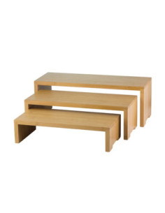 Tablecraft Set de 3 elevadores de Bambú en cascada