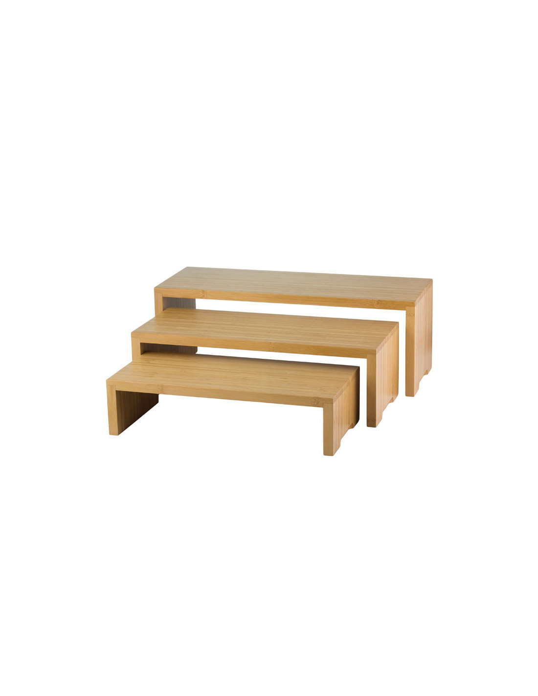 Tablecraft Set de 3 elevadores de Bambú en cascada