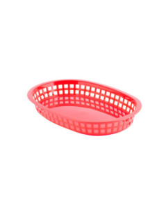 Tablecraft Cesta ovalada Chicago de 26,5 x 17,7 x 3,75 cm Rojo