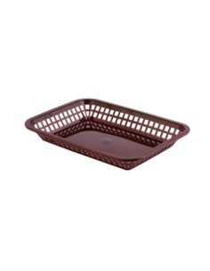 Tablecraft Cesta a la carta y fuente grande de 27 x 19,5 x 3,75 cm Marrón
