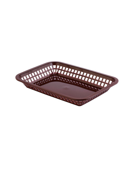 Tablecraft Cesta a la carta y fuente grande de 27 x 19,5 x 3,75 cm Marrón