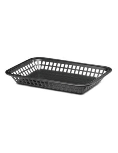 Tablecraft Cesta a la carta y fuente grande de 27 x 19,5 x 3,75 cm Negro