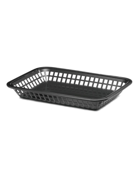 Tablecraft Cesta a la carta y fuente grande de 27 x 19,5 x 3,75 cm Negro
