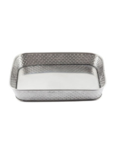 Tablecraft Bandeja rectangular 24,1 cm x 22,8 cm x 3,8 cm alto.- textura de ladrillos