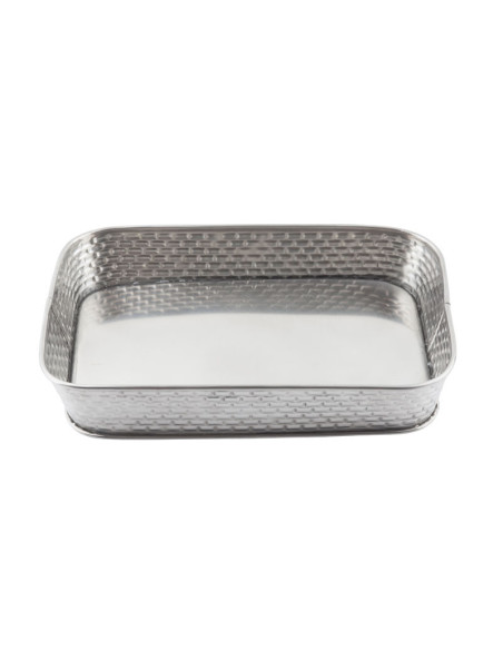 Tablecraft Bandeja rectangular 24,1 cm x 22,8 cm x 3,8 cm alto.- textura de ladrillos