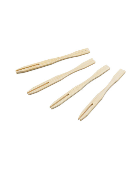 Tablecraft Palillo marcador tipo tenedor - 9 cm - paquetes de 100 unidades Natural