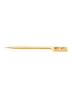 Tablecraft Palillo marcador de carne "Hecho" - 9 cm - paq. 100 Uds.