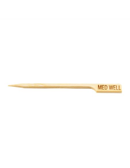 Tablecraft Palillo marcador de carne "Hecho" - 9 cm - paq. 100 Uds.