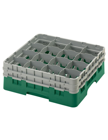 CAMBRO - 16S534-110 - Cesta de lavado 16 comp. 2 alturas - 10,9 cm Ø máx. - alt. máx. 14,9 cm - 50 x 50 x 18,4 cm