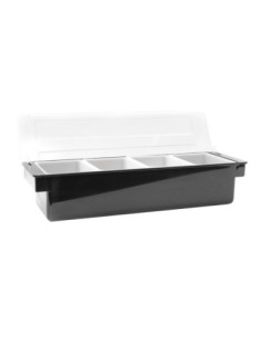 Tablecraft Dispensador de condimentos ABS/ tapa para 4 botecitos de 0,7 L de 50,2 x 16,5 x 8,3 cm