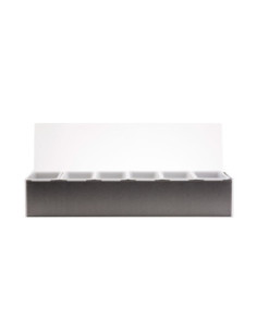 Tablecraft Dispensador de condimentos con tapa para 4 botecitos de 0,5 L de 45,7 x 15,2 x 8,9 cm