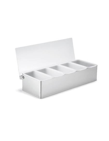 Tablecraft Dispensador de condimentos con tapa para 5 botecitos de 0,5 L de 38,1 x 14,6 x 8,9 cm