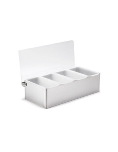 Tablecraft Dispensador de condimentos con tapa para 4 botecitos de 0,5 L de 29,8 x 14 x 8,9 cm