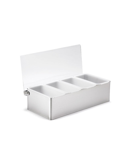 Tablecraft Dispensador de condimentos con tapa para 4 botecitos de 0,5 L de 29,8 x 14 x 8,9 cm