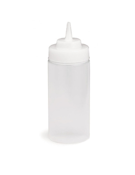 Tablecraft Botella exprimible incolora 473 ml - punta ancha.