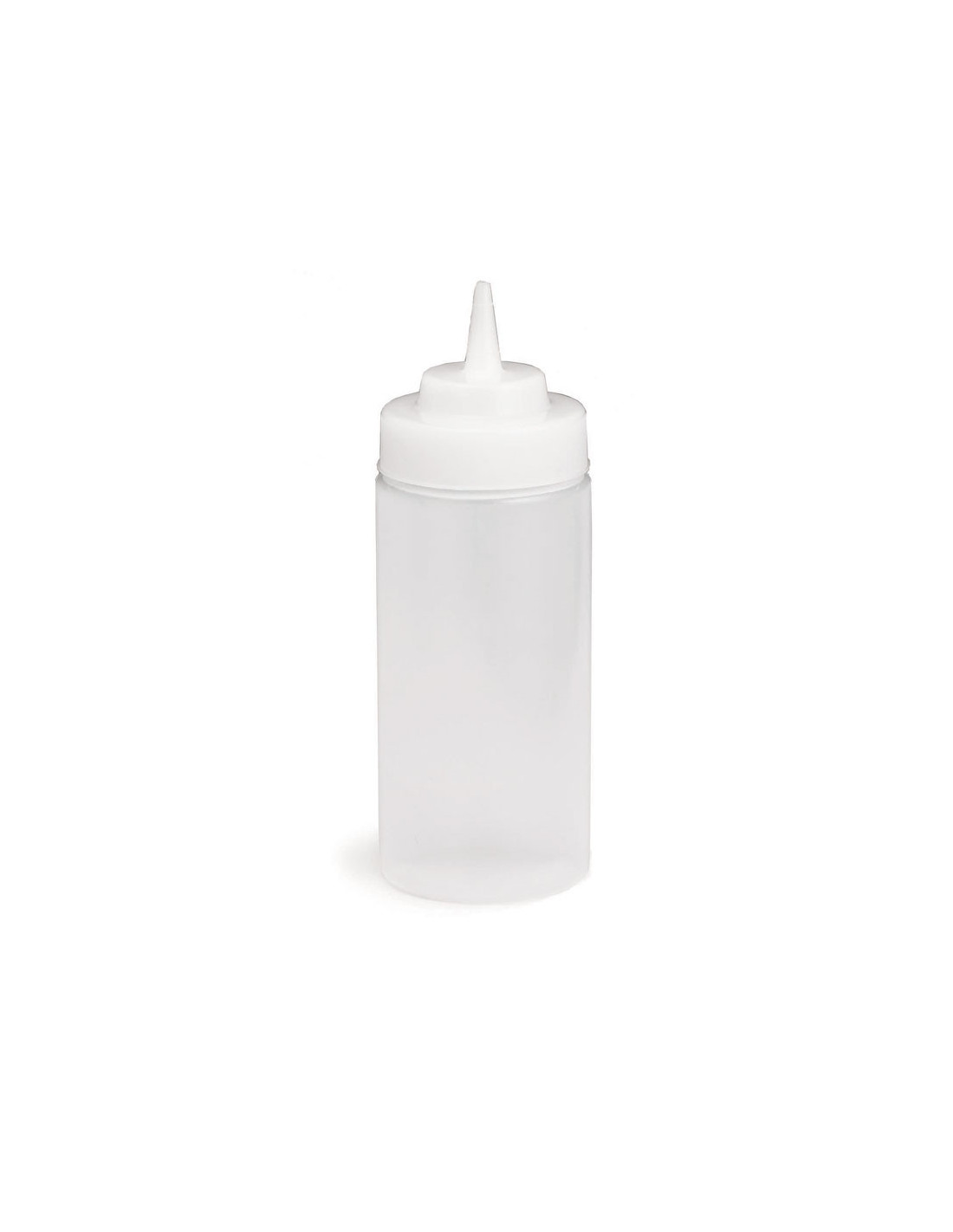 Tablecraft Botella exprimible incolora 473 ml - punta ancha.