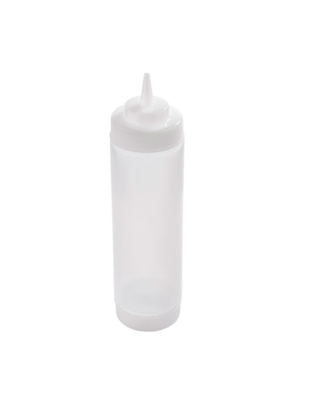 Tablecraft Botella exprimible Dualway - incolora de 63 mm De boca y 710 ml de capacidad - punta cónica