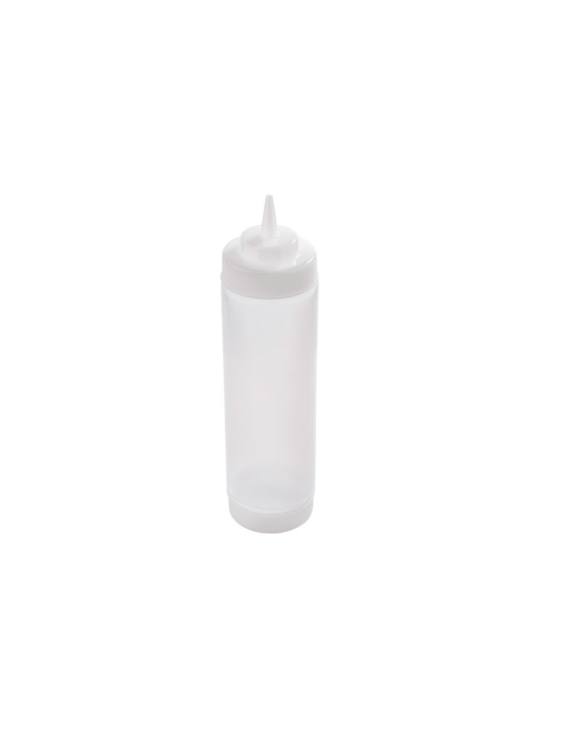 Tablecraft Botella exprimible Dualway - incolora de 63 mm De boca y 710 ml de capacidad - punta cónica