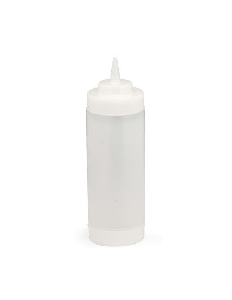 Tablecraft Botella exprimible Dualway - incolora de 63 mm De boca y 473 ml de capacidad - punta cónica