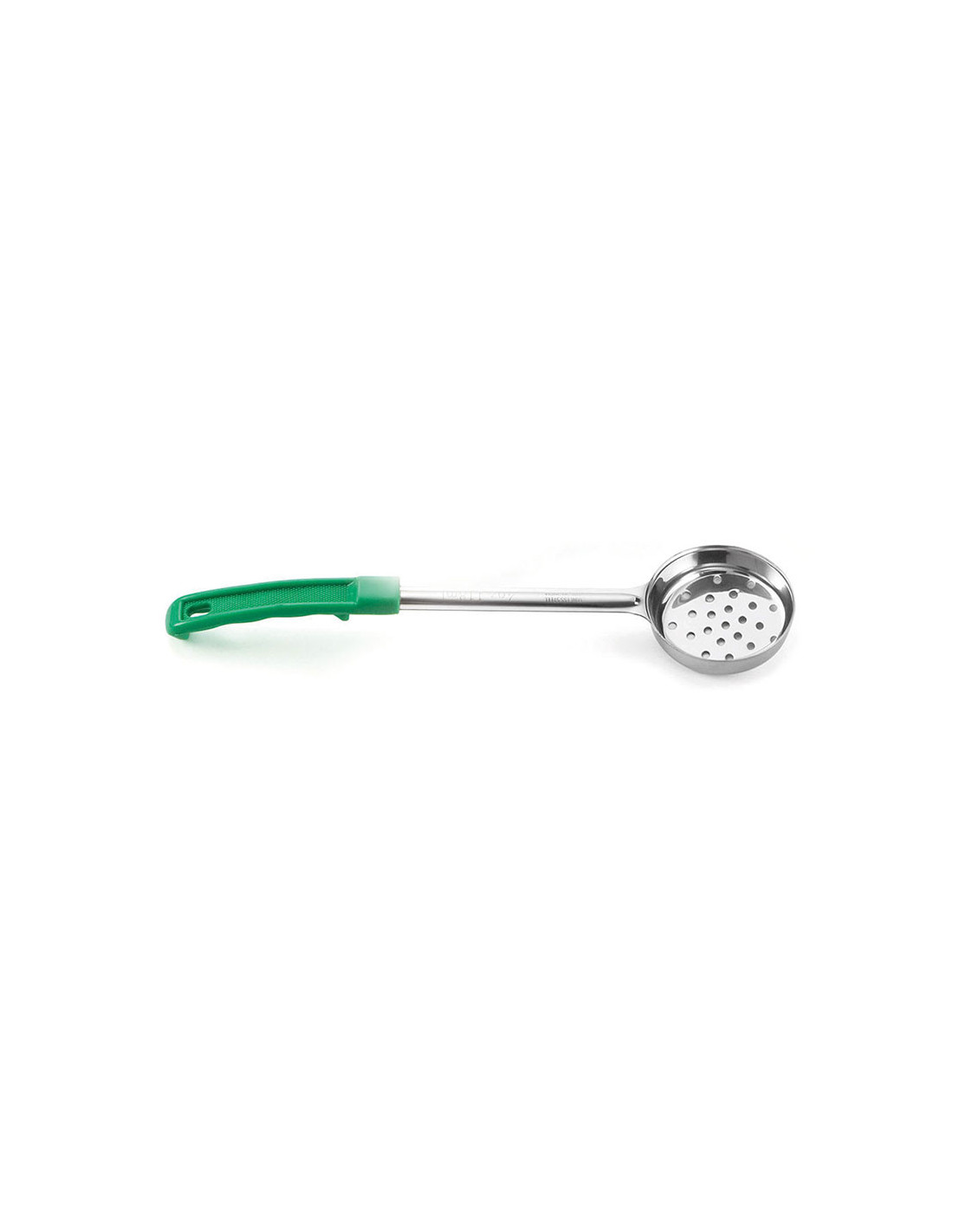 Tablecraft Cucharas "spoonout" sólida perforada mango verde - 26,5 cm - 118 ml
