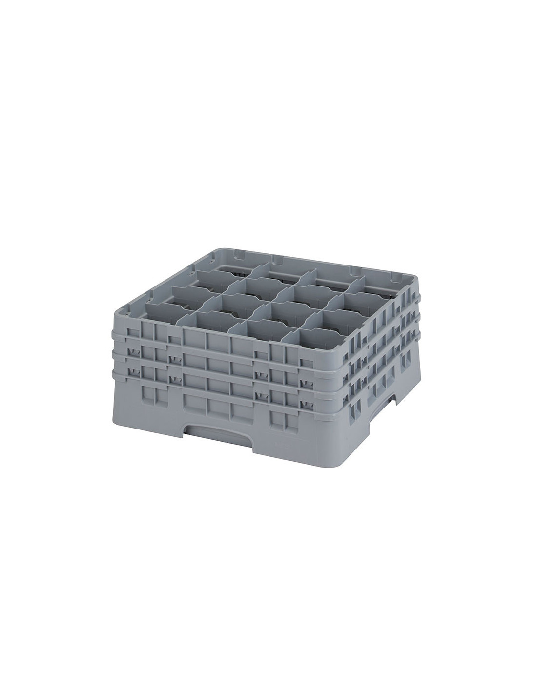 CAMBRO - 16S738-151 - Cesta de lavado 16 comp. 3 alturas - 10,9 cm Ø máx. - alt. máx. 20 cm - 50 x 50 x 22,5 cm