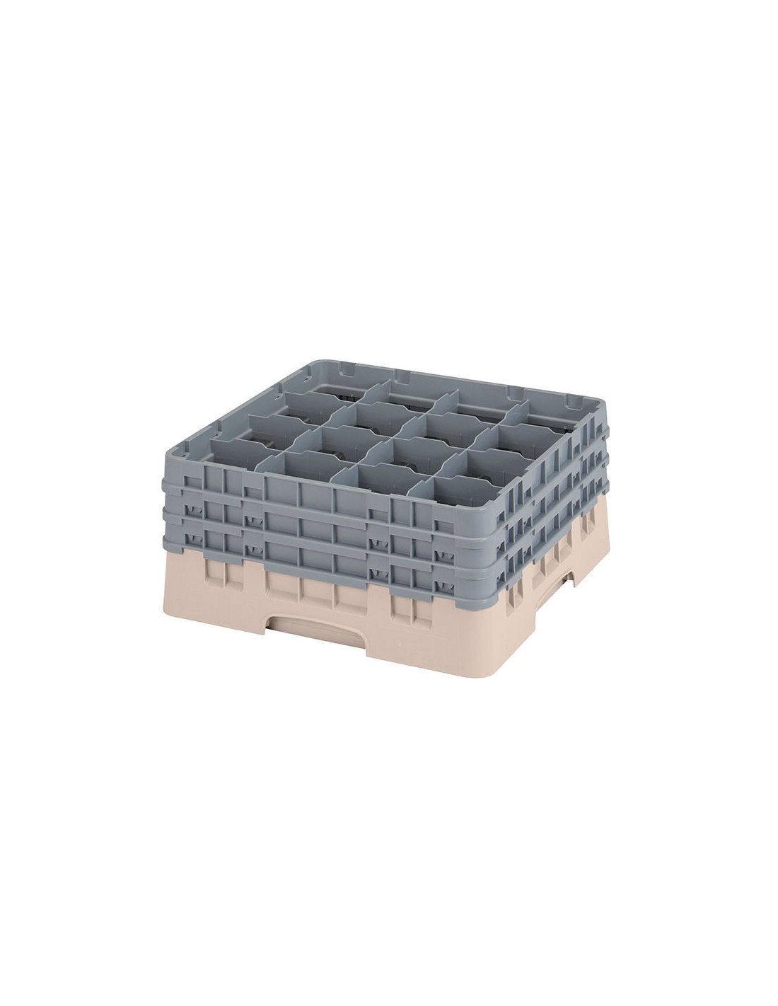 CAMBRO - 16S738-151 - Cesta de lavado 16 comp. 3 alturas - 10,9 cm Ø máx. - alt. máx. 20 cm - 50 x 50 x 22,5 cm