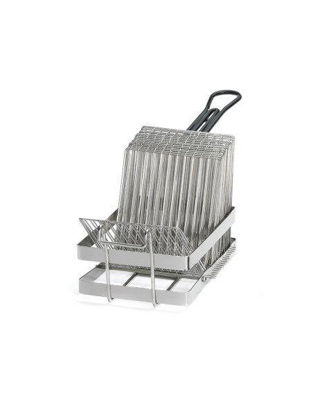 Tablecraft Cestas para tacos cromada  frio azul - para 17 tostadas.