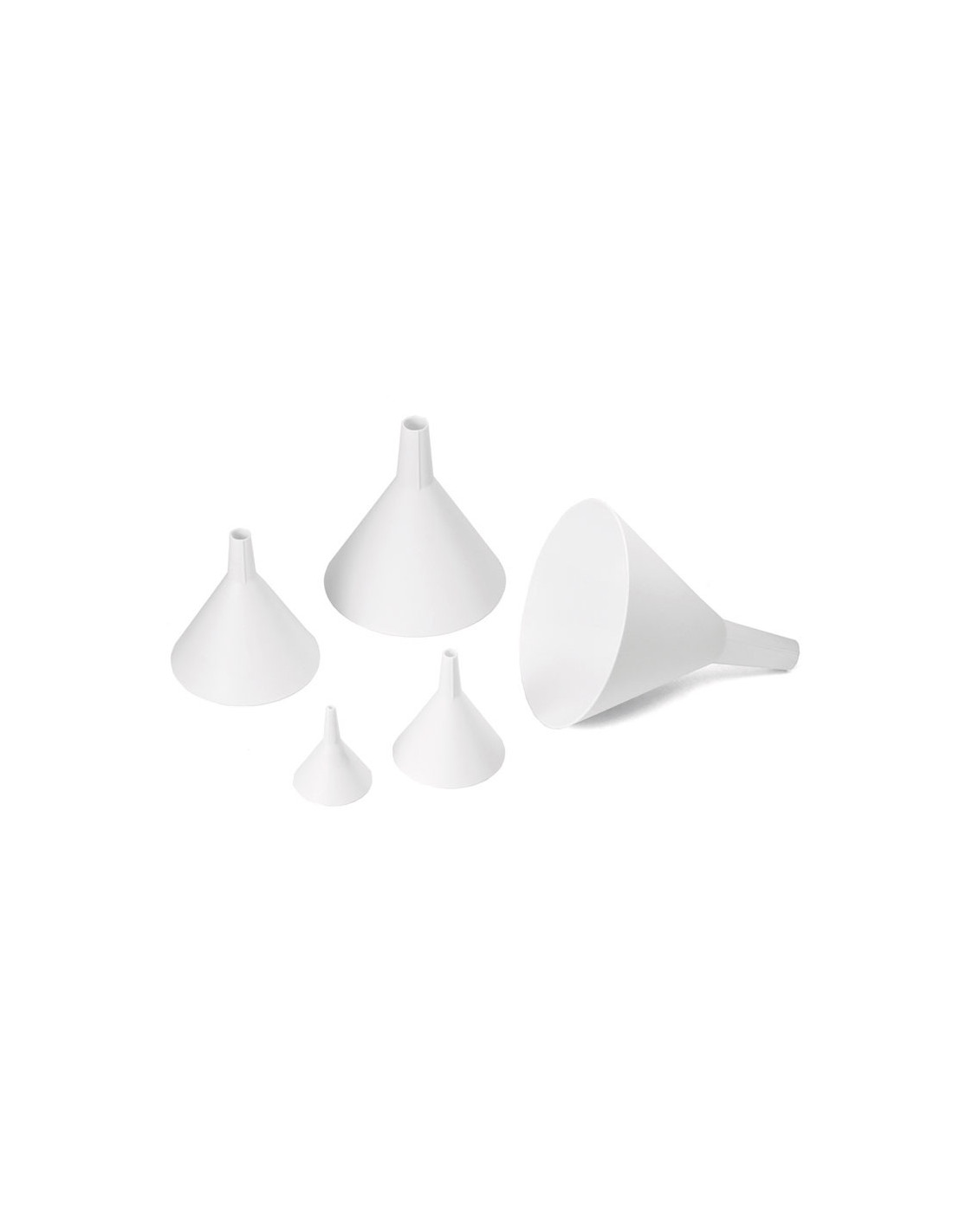 Tablecraft Set de 5 embudos de 5 - 7,5 -10 - 13 y 15 cm blancos.