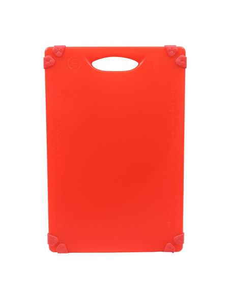 Tablecraft Tabla de cortar con soportes de silicona - 50 x 38 x 1,3 cmRojo