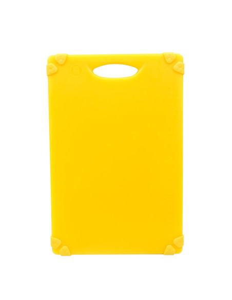 Tablecraft Tabla de cortar con soportes de silicona - 45,5 x 30,5 x 1,3 cm Amarillo