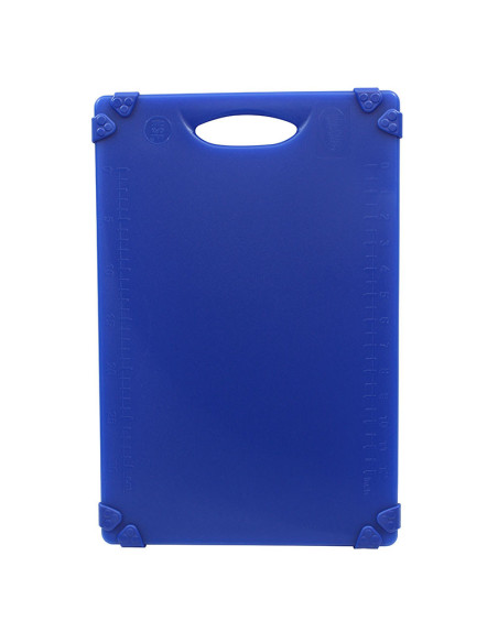 Tablecraft Tabla de cortar con soportes de silicona - 45,5 x 30,5 x 1,3 cm Azul