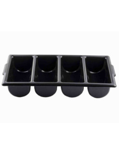 Tablecraft Recipiente 53 x 30 x 10 cm - 4 compartimentos Negro